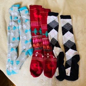 Three women’s dress socks